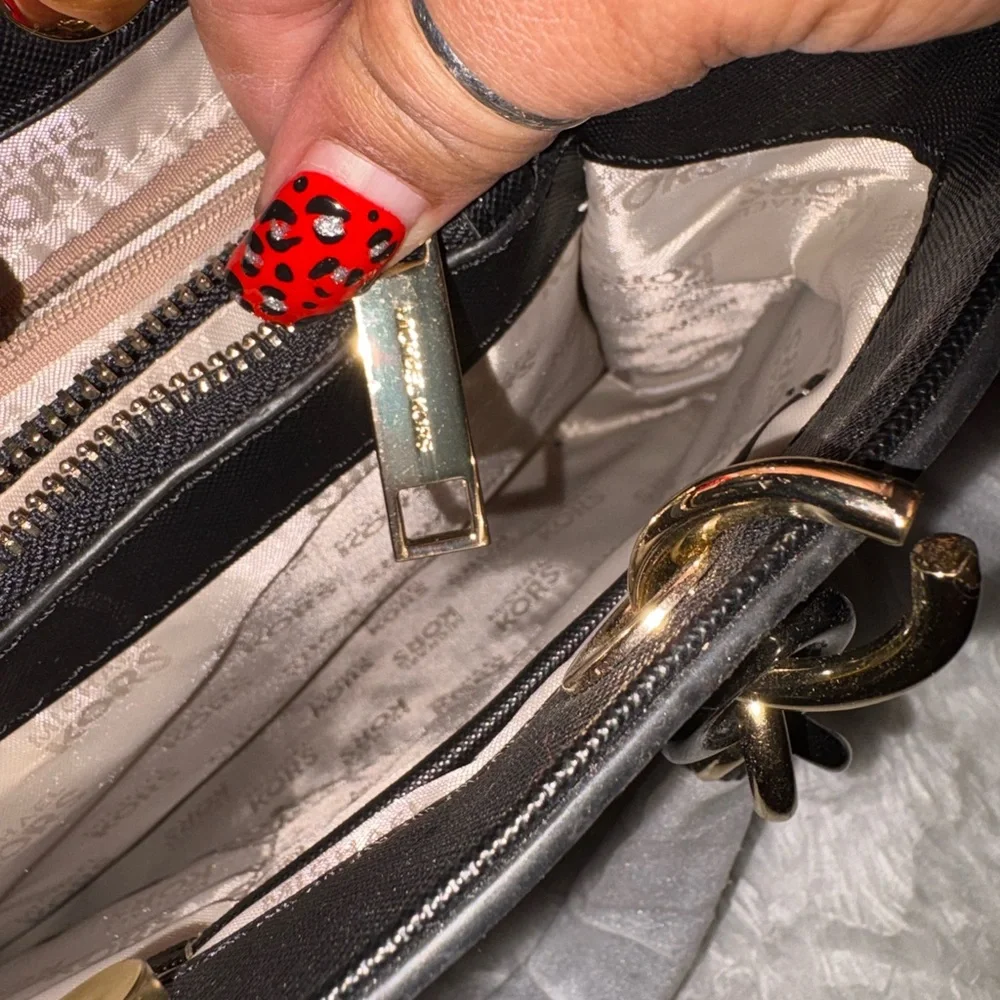 MK Black and Gold Satchel